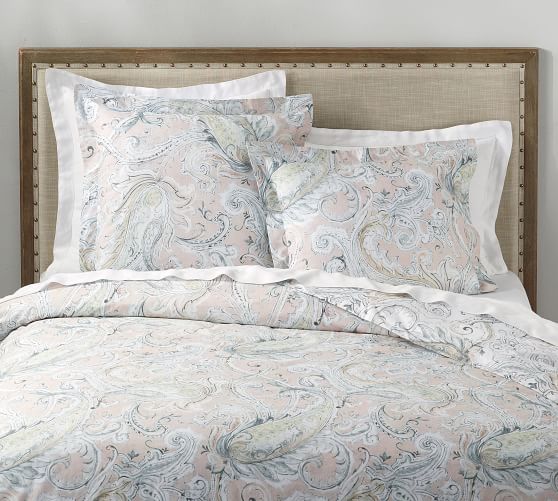 Pottery Barn Multi Colors Green Blue Ashton King Cal King Duvet Cover New
