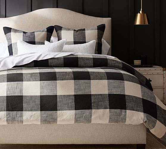 Charcoal Bryce Buffalo Check Patterned Duvet Cover Sham