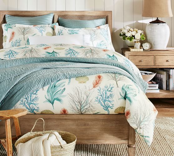 Del Mar Coastal Organic Percale Duvet Cover Shams Del Mar Coastal Organic Percale Duvet Cover Shams