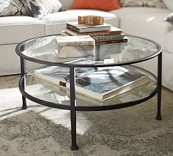 Glass Wood And Metal Coffee Tables Pottery Barn