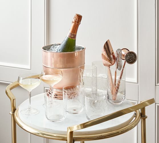Monique Lhuillier Marble Bar Cart Pottery Barn