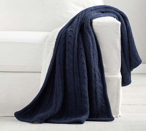 Cozy Cable Knit Throw Pottery Barn