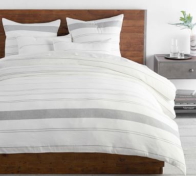 Serene Stripe Hemp Duvet Cover Shams Pottery Barn