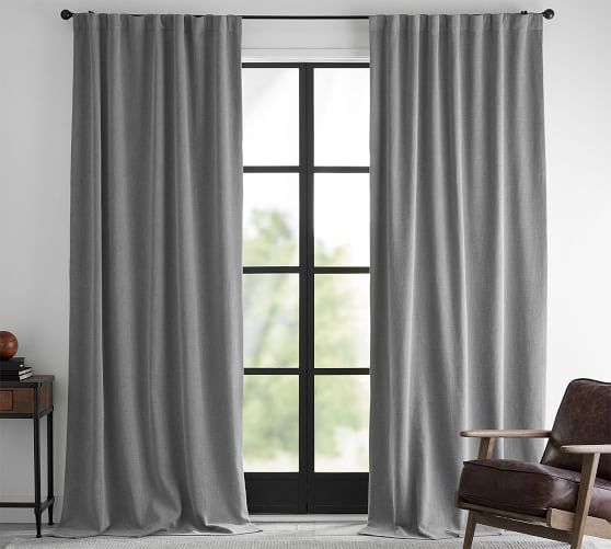 Ferguson Textured Cotton Curtain Gray Pottery Barn