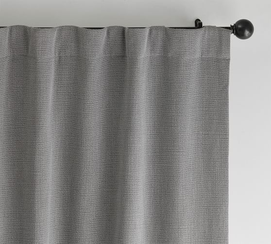 Ferguson Textured Cotton Curtain Gray Pottery Barn