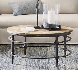 Glass Wood And Metal Coffee Tables Pottery Barn