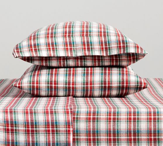 Phoenix Plaid Organic Cotton Flannel Pillowcases Pottery Barn