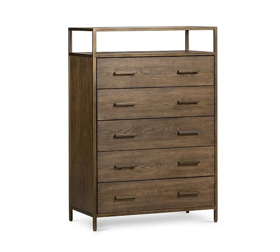 Modern Oak 5 Drawer Tall Dresser Pottery Barn