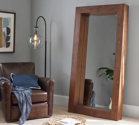 Menlo Reclaimed Teak Floor Mirror Pottery Barn Menlo Reclaimed Teak Floor Mirror