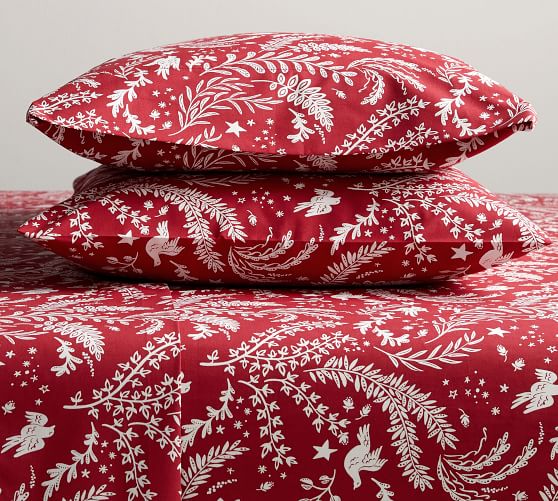 Winter Dove Organic Cotton Pillowcases Pottery Barn