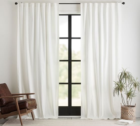 Broadway Pole Pocket Curtain Set Of 2 Ivory Pottery Barn