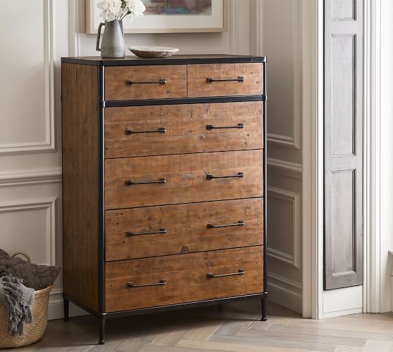 Juno Reclaimed Wood 6 Drawer Tall Dresser Pottery Barn