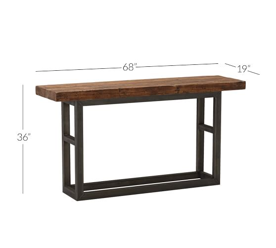 Griffin 68 Reclaimed Wood Console Table Pottery Barn Reclaimed Wood Console Table