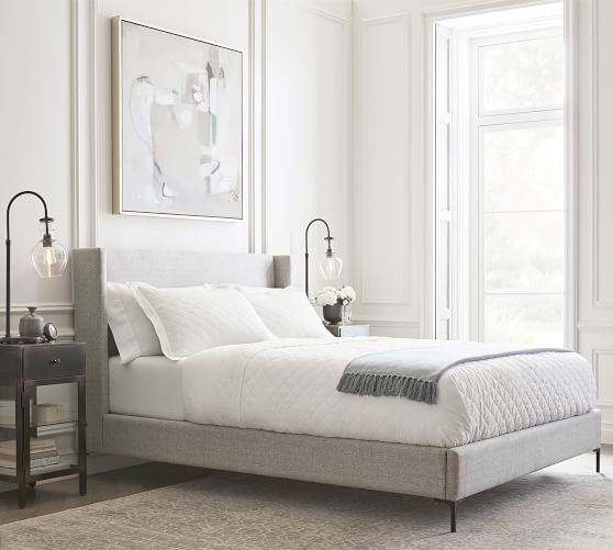 Jake Upholstered Bed with Metal Legs