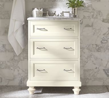 Custom Classic Single Sink Vanity With Drawers 25 5 Pottery Barn