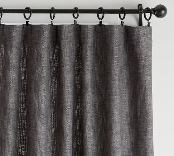 Seaton Textured Curtain Charcoal Pottery Barn
