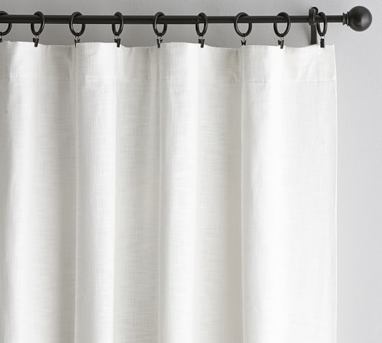 Seaton Textured Curtain White Pottery Barn