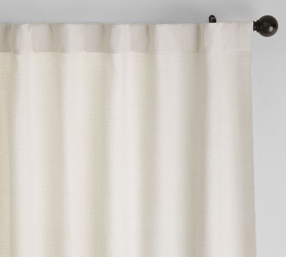 Chateau Basketweave Blackout Curtain Ivory Pottery Barn