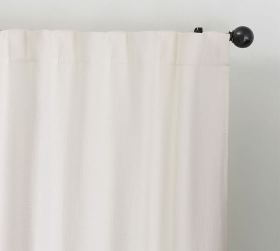 Ferguson Textured Cotton Pole Pocket Curtain Ivory Pottery Barn
