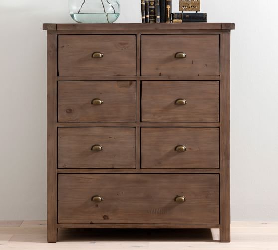 Beckett Reclaimed Wood 7 Drawer Tall Dresser Pottery Barn