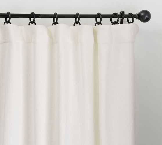 Ferguson Textured Cotton Pole Pocket Curtain Ivory Pottery Barn