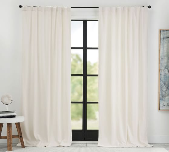 Ferguson Textured Cotton Pole Pocket Curtain Ivory Pottery Barn