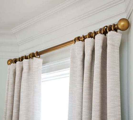 Seaton Textured Curtain Denim Pottery Barn