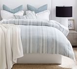 Hawthorn Stripe Cotton Duvet Cover Shams Blue Pottery Barn