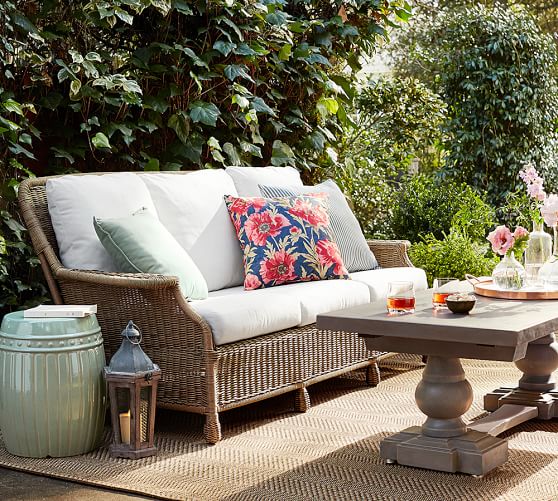 Saybrook All Weather Wicker 78 Sofa Pottery Barn Saybrook All Weather Wicker 78 Sofa