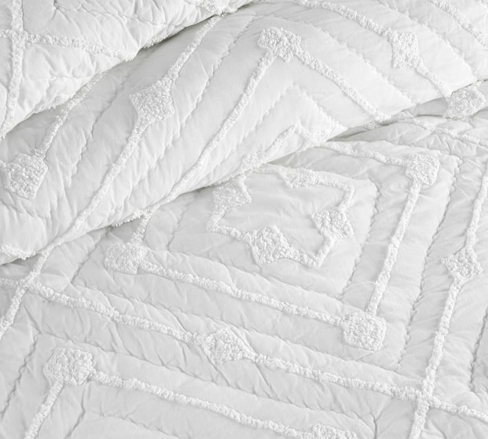 Diamond Candlewick Cotton Quilt & Shams Pottery Barn