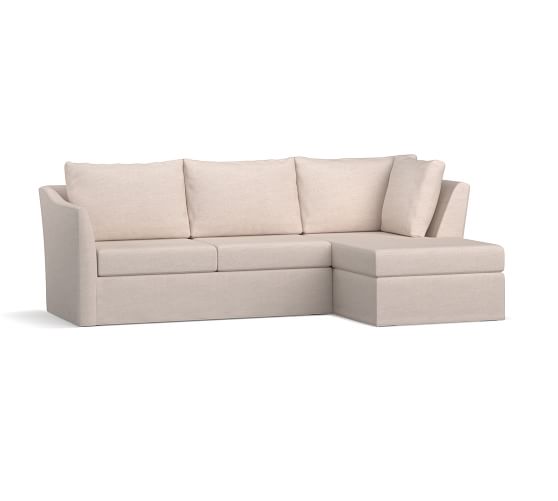 Celeste Slipcovered Sofa with Reversible Chaise Pottery Barn
