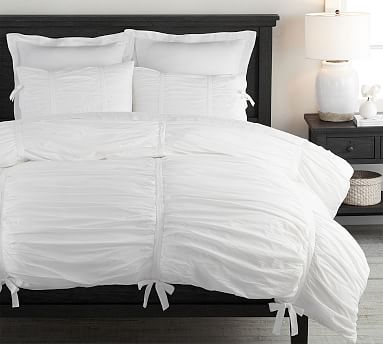 Hadley Ruched Cotton Duvet Cover Shams Pottery Barn