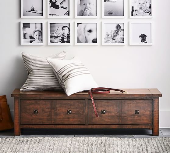 Benchwright Entryway Storage Bench Pottery Barn
