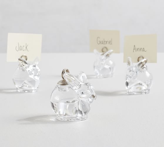 Grace Glass Bunny Place Card Holders Set Of 4 Pottery Barn