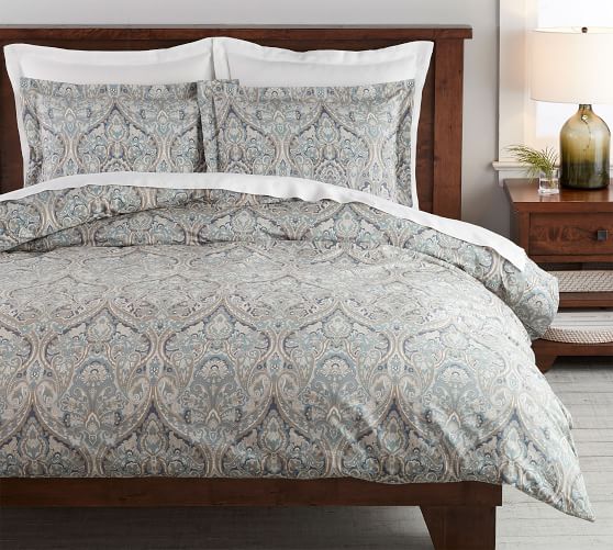 Blue Mackenna Paisley Percale Patterned Duvet Cover Sham