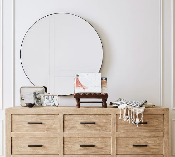 Madalyn Beveled Round Mirror Pottery Barn