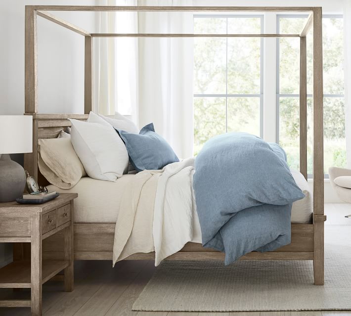 Belgian Flax Linen Duvet Cover & Shams - Chambray