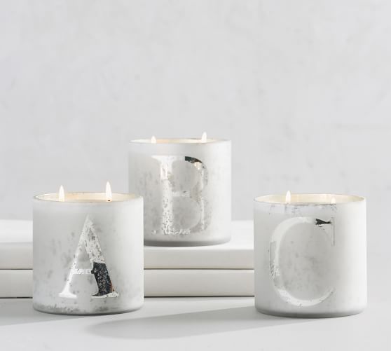Alphabet Scented Candles Frosted Pine Pottery Barn