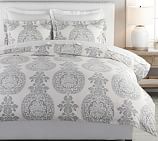 Gray Lucianna Medallion Percale Patterned Duvet Cover Sham