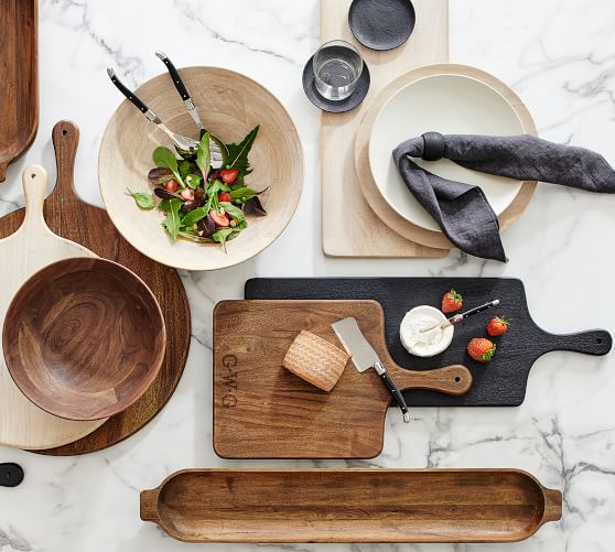 Chateau Acacia Wood Dough Bowls Pottery Barn