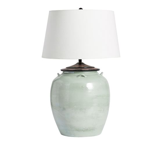 Courtney Ceramic Table Lamp Base Seafoam Pottery Barn