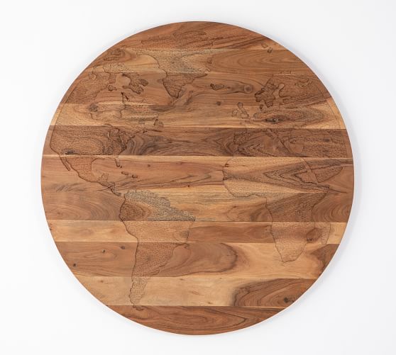 Carved Wood World Map Wall Art Pottery Barn