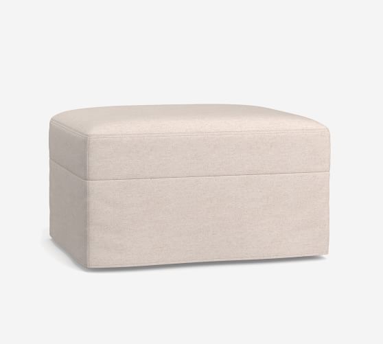 Big Sur Slipcovered Ottoman Pottery Barn