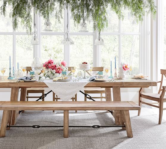 Perfect Pair Benchwright Extending Dining Table With Bench Benchwright Extending Dining Table With