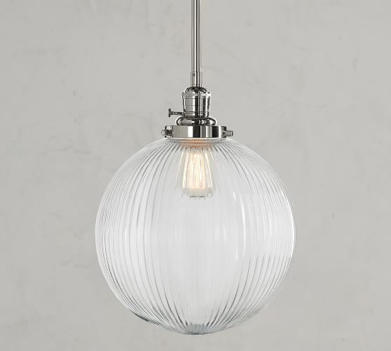 Custom Cord Pendant Ribbed Glass Globe Pottery Barn