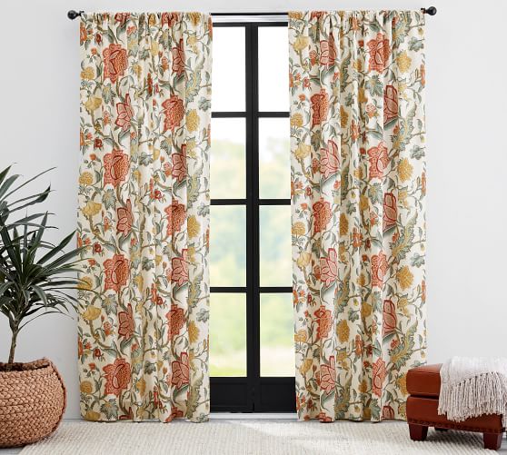 Cynthia Palampore Curtain Ivory Pottery Barn