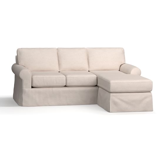 Buchanan Roll Arm Slipcovered Reversible Chaise Sectional
