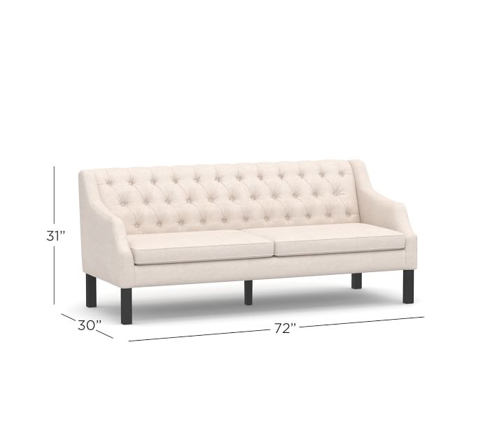 SoMa Aimee Tufted Upholstered Small Sofa Collection Pottery Barn