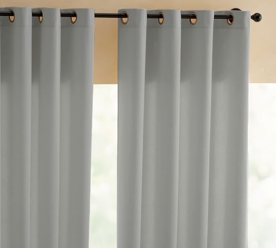 Outdoor Grommet Curtain Gray Drizzle Pottery Barn
