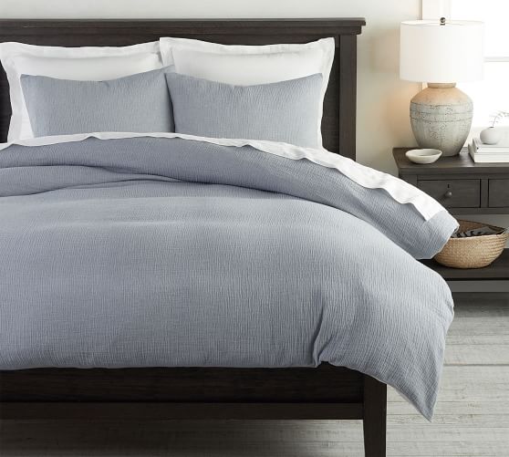 Soft Cotton Duvet Cover Shams Blue Pottery Barn